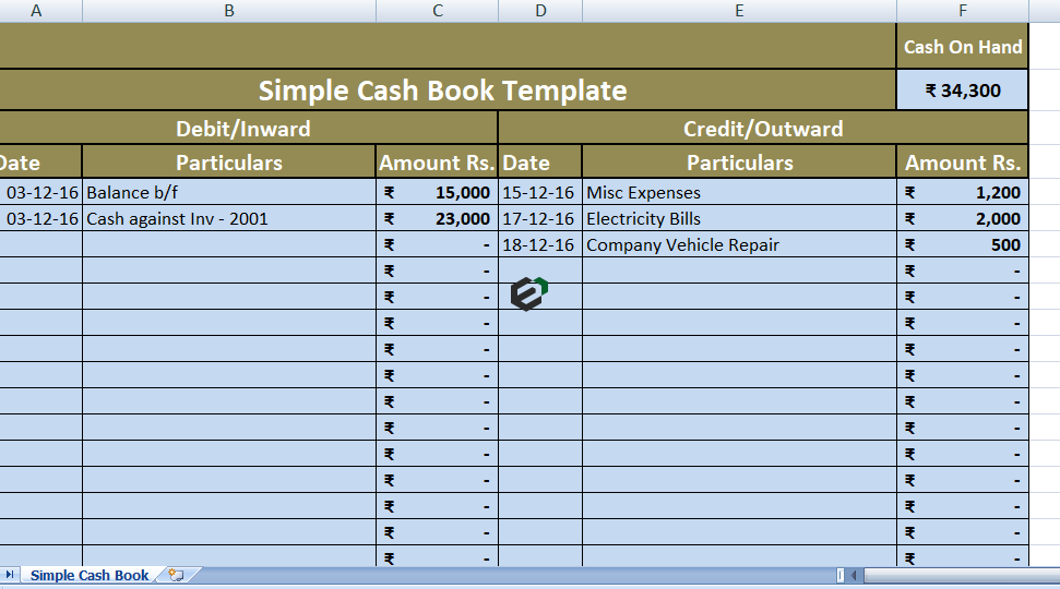 Petty Cash Book Format In Excel Template