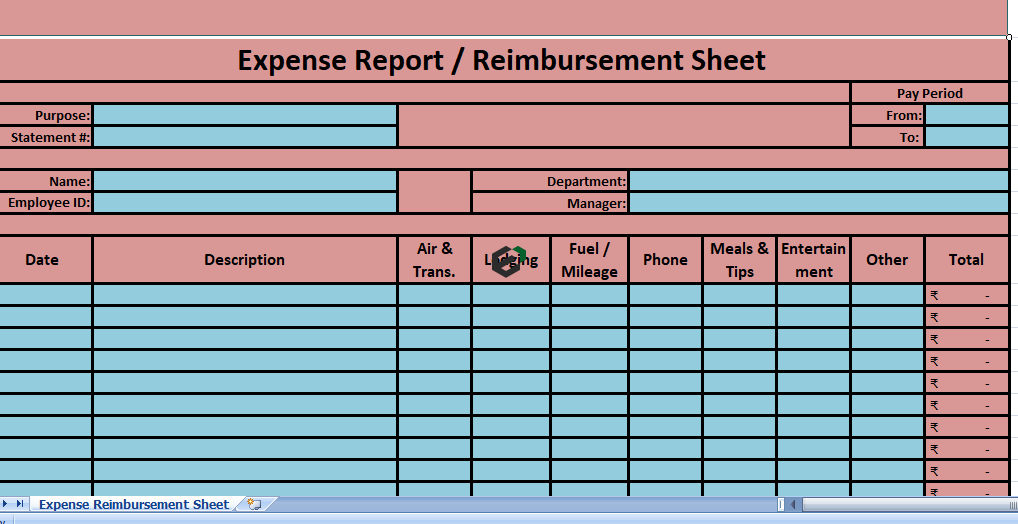 expenses Reimbursement form template in Excel feature image