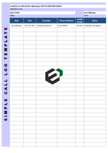 [Free] Simple Call Log and Monitoring Format in Excel