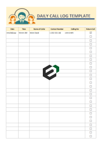 [Free] Download Daily Call Log Format in Excel