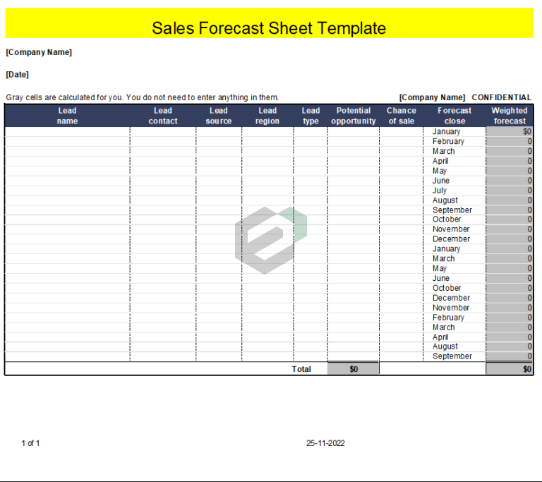 Sales Forecast Sheet Excel Format Feature Image