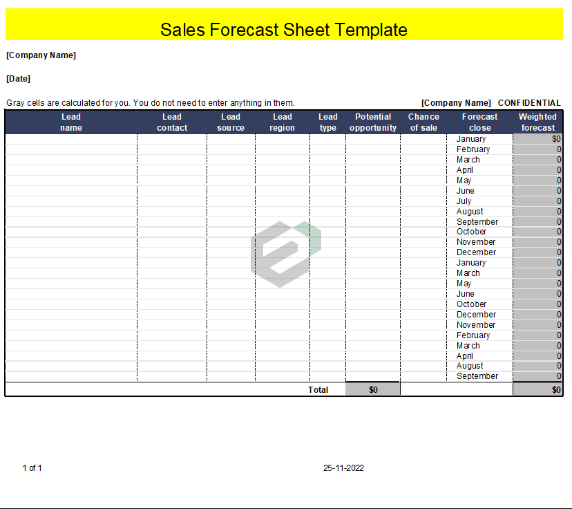 Sales Forecast Sheet Excel Format Feature Image