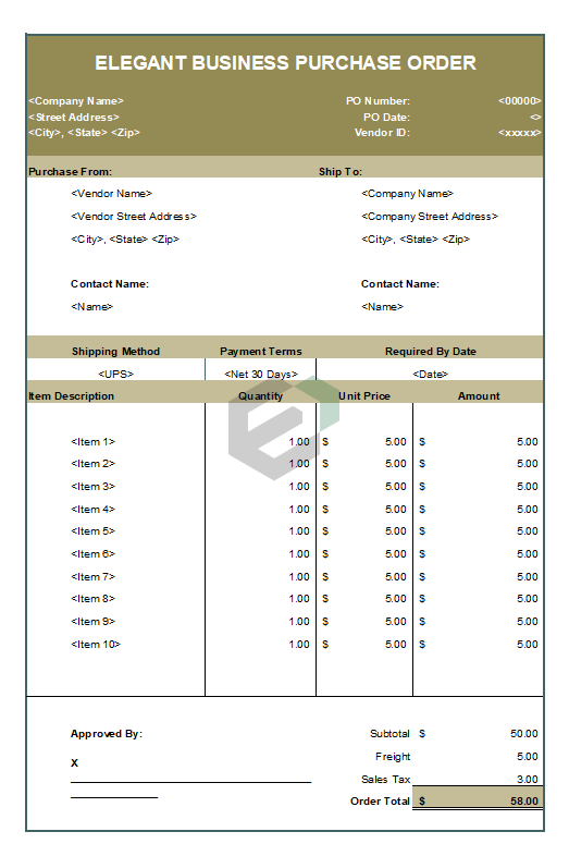 Elegant Purchase Order Format for business in Excel Feature Image