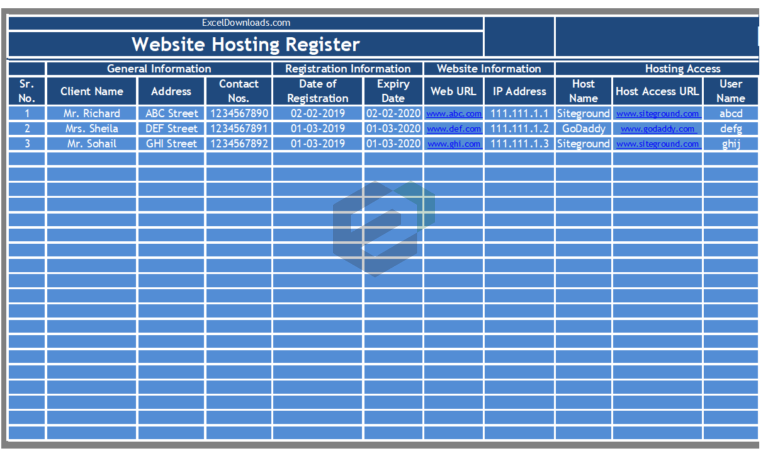 Website-Hosting-Register-Excel-Template Feature Image