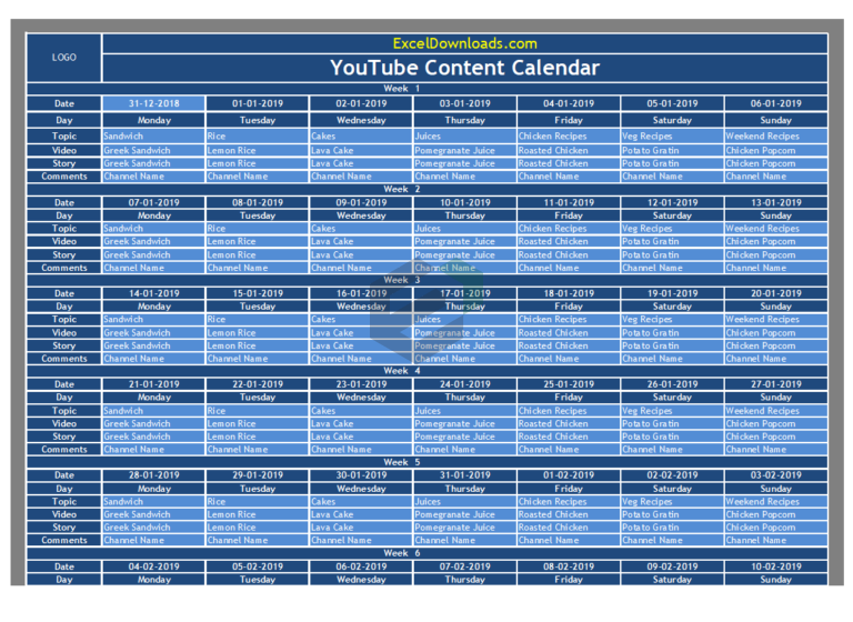 youtube content calendar feature image