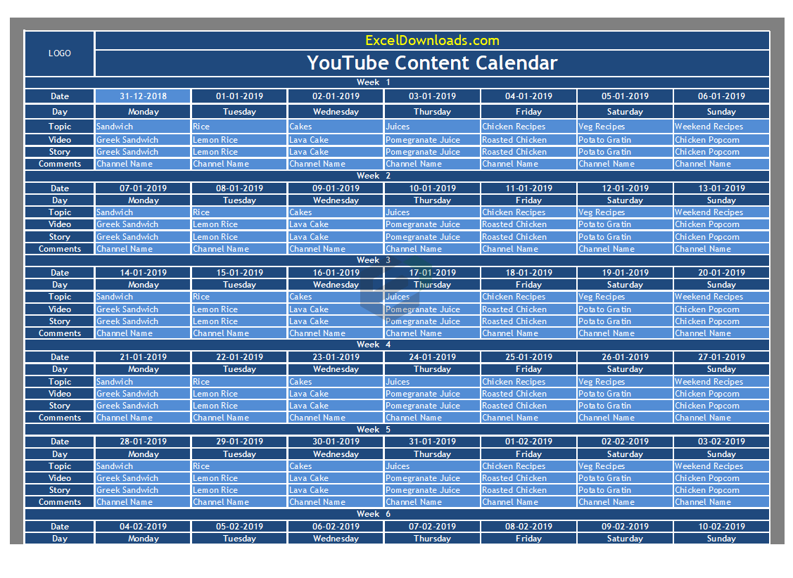 youtube content calendar feature image