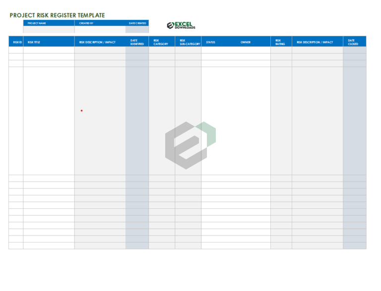 Basic Project Risk Register