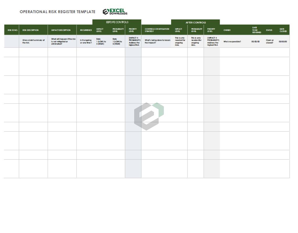 Operational Risk Register Excel Template Feature Image