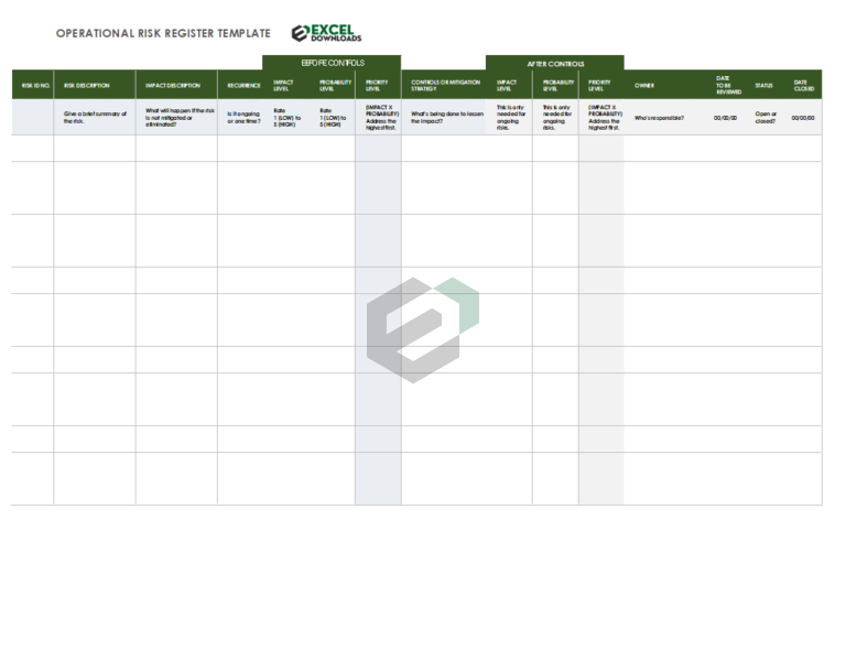 Operational Risk Register Excel Template Feature Image