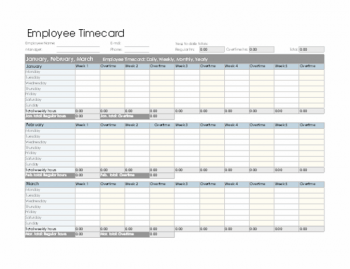 Free Employee Timecard Excel Template | Excel Downloads